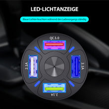 Laden Sie das Bild in den Galerie-Viewer, 4-Anschluss-USB-Autoladegerät Schnellladung