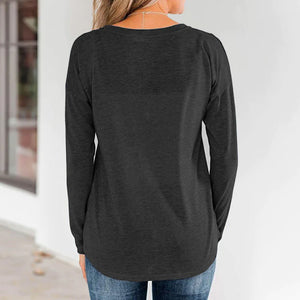 T-Shirt mit Rundhalsausschnitt und Knopfleiste