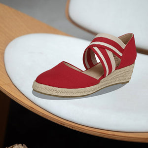 Sandalen mit Keilabsatz aus Hanfseil