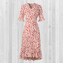 Laden Sie das Bild in den Galerie-Viewer, Neues Damenkleid aus Chiffon mit Rüschen