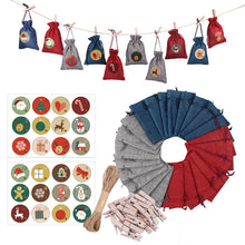 Laden Sie das Bild in den Galerie-Viewer, 24 Stücke Weihnachten Advent Kalender Hängen Geschenk Taschen
