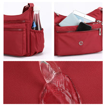 Laden Sie das Bild in den Galerie-Viewer, Nylon-Umhängetasche mit mehreren Fächern und Reißverschluss