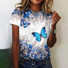 Laden Sie das Bild in den Galerie-Viewer, Sommer Schmetterlingsdruck T-Shirt