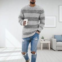 Laden Sie das Bild in den Galerie-Viewer, Gestreifter Pullover mit Rundhalsausschnitt für Herren