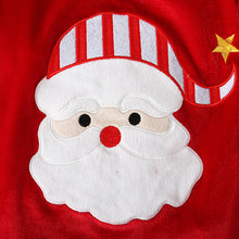 Laden Sie das Bild in den Galerie-Viewer, 3-teiliges Set aus Teddy-Oberteil und Flare-Hose aus süßem rotem Samt mit Weihnachtsmotiv