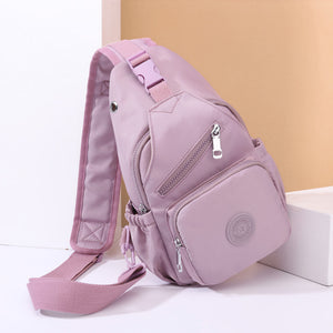 Damen-Schultertasche aus Segeltuch mit mehreren Taschen