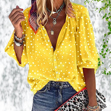 Laden Sie das Bild in den Galerie-Viewer, Lässige Tupfen-Bluse Aus Chiffon