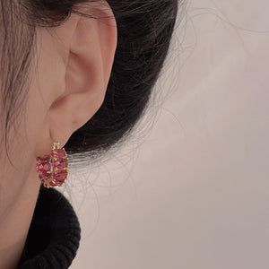 Exquisite Rote Zirkon Creolen