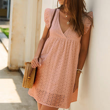 Laden Sie das Bild in den Galerie-Viewer, Sommerliches Spitzenkleid mit Rüschenärmeln