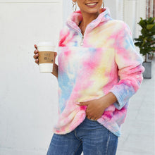 Laden Sie das Bild in den Galerie-Viewer, Plüschjacke mit Regenbogenverlauf