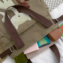 Laden Sie das Bild in den Galerie-Viewer, Umhängetasche aus Segeltuch mit großem Fassungsvermögen und Katzendruck