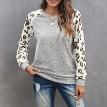 Laden Sie das Bild in den Galerie-Viewer, Langarm-T-Shirt mit Leopardenmuster für Damen