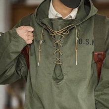 Laden Sie das Bild in den Galerie-Viewer, Vintage-Hoodie mit Schnüren