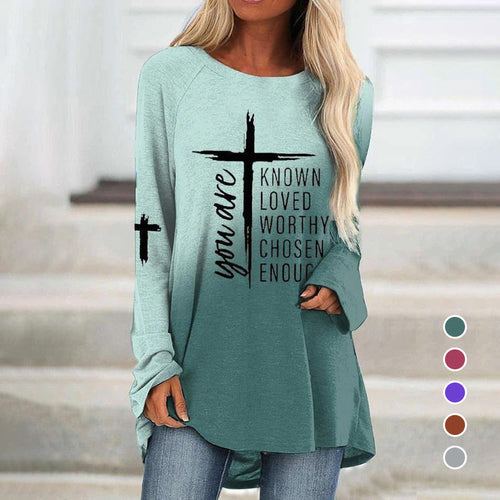 Langärmliges T-Shirt mit Kreuzbuchstabendruck