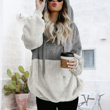 Laden Sie das Bild in den Galerie-Viewer, Lässiger Hoodie aus Fleece mit Kordelzug