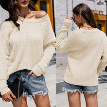Laden Sie das Bild in den Galerie-Viewer, Sexy Einfarbiger Strickpullover