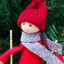 Laden Sie das Bild in den Galerie-Viewer, Kreativer Skipuppen-Weihnachtsbaumschmuck aus Vliesstoff