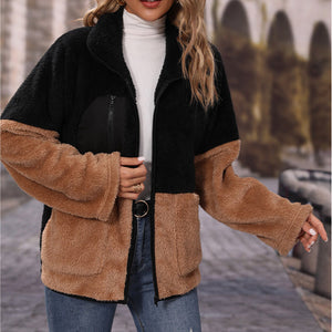 Cardigan-Jacke mit Farbblock-Panel