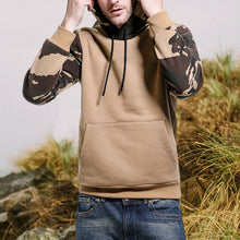 Laden Sie das Bild in den Galerie-Viewer, Lässiger Kapuzenpullover mit Camouflage-Farbblock