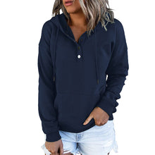 Laden Sie das Bild in den Galerie-Viewer, Langärmliges Lockeres Lässiges Sweatshirt mit Kordelzug
