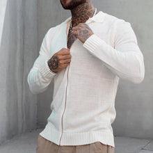 Laden Sie das Bild in den Galerie-Viewer, Lässiger Langärmliger Strickpullover mit Reißverschluss für Herren