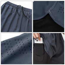 Laden Sie das Bild in den Galerie-Viewer, Atmungsaktive Doppelschicht-Sportshorts