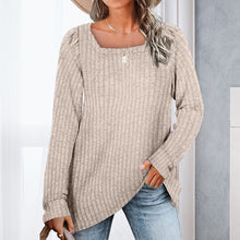 Laden Sie das Bild in den Galerie-Viewer, Square Neck Pit Strip Gebürsteter Freizeitpullover