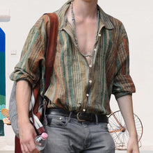 Laden Sie das Bild in den Galerie-Viewer, Vintage gestreiftes Langarm-Shirt