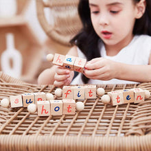 Laden Sie das Bild in den Galerie-Viewer, Montessori Alphabet pädagogische phonetische Leseblöcke aus Holz