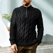 Laden Sie das Bild in den Galerie-Viewer, Einfarbiger Pullover mit Reißverschluss für Herren