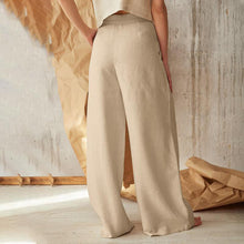 Laden Sie das Bild in den Galerie-Viewer, Lässige einfarbige geknöpfte Damenhose mit hoher Taille