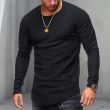 Laden Sie das Bild in den Galerie-Viewer, Langärmliges Zerknittertes T-Shirt für Herren