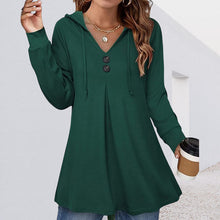 Laden Sie das Bild in den Galerie-Viewer, Damen-Sweatshirt mit Knopfleiste