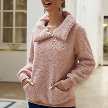 Laden Sie das Bild in den Galerie-Viewer, Einfarbiges Dickes Sweatshirt aus Lammfleece