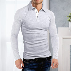 Langärmliges Revers-Poloshirt
