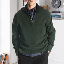 Laden Sie das Bild in den Galerie-Viewer, Einfarbiger Pullover mit halbem Reißverschluss