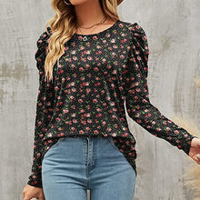 Laden Sie das Bild in den Galerie-Viewer, Bedrucktes Rundhals-T-Shirt mit schmaler Taille