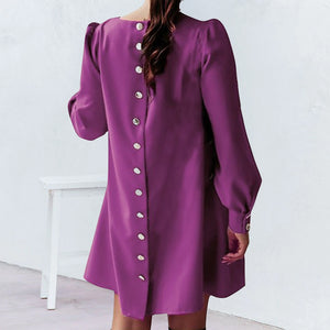 Kleid mit Rundhalsausschnitt und Metallschnalle