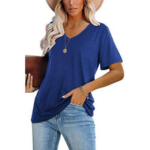 Laden Sie das Bild in den Galerie-Viewer, Modisches Lässiges T-Shirt Mit V-Ausschnitt Für Damen