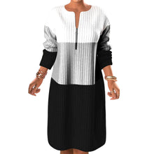 Laden Sie das Bild in den Galerie-Viewer, Farbblockkleid mit Reißverschluss