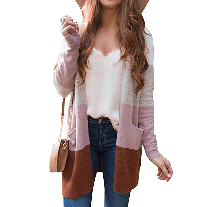 Kontrast-Strickjacke
