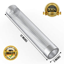 Laden Sie das Bild in den Galerie-Viewer, Grillrauchrohr aus Edelstahl 12&quot; - 5 Stunden Rauchwolke