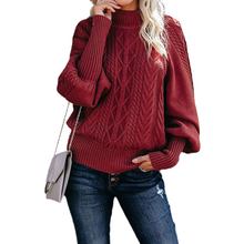 Laden Sie das Bild in den Galerie-Viewer, Lockerer Langärmliger Einfarbiger Strickpullover