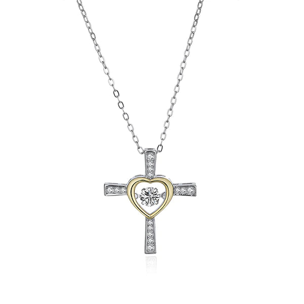 Zu meinem Seelenverwandten Kreuz und Herz Halskette