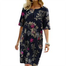 Laden Sie das Bild in den Galerie-Viewer, Klassisches Mode-Blumenkleid