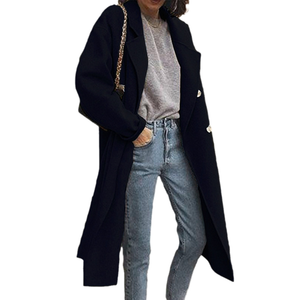 Langer Lässiger Mantel mit Revers für Damen