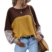 Laden Sie das Bild in den Galerie-Viewer, Lässiges Langarm-Top in Farbkontrast
