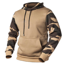 Laden Sie das Bild in den Galerie-Viewer, Lässiger Kapuzenpullover mit Camouflage-Farbblock