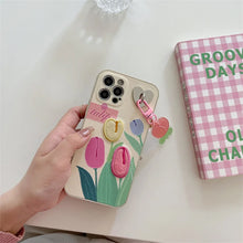 Laden Sie das Bild in den Galerie-Viewer, Niedliche Blumen-iPhone-Hülle mit Telefon-Lanyard