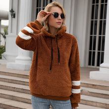 Laden Sie das Bild in den Galerie-Viewer, Lockerer Langärmliger Plüsch-Kapuzenpullover